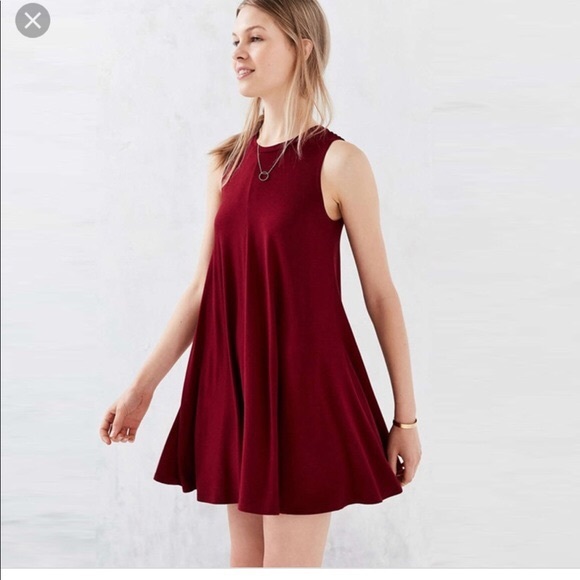 maroon swing dress